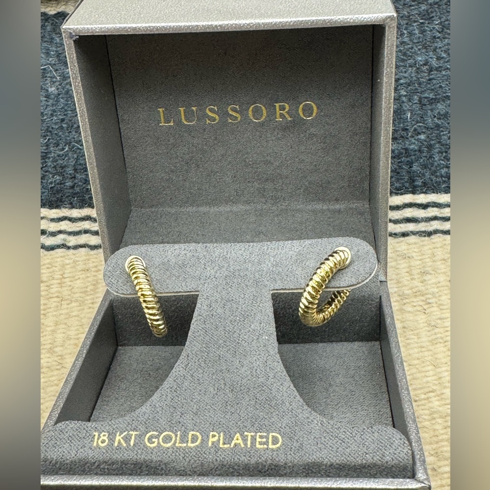 New High Quality Hoop Huggies Lussoro 18k Gold Plated Everyday Wear Earrings
